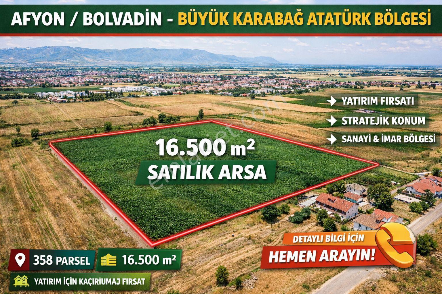 Bolvadin'de Satılık 16.500 Metrekare Satılık Tarla Müstakil Tapu