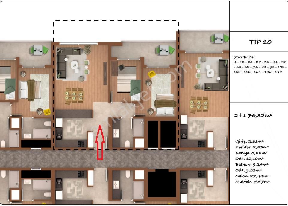 West Kordelion Koop, Peşinat + Taksitli, Yatırımlık En Uygun 2+1 - Görsel 10