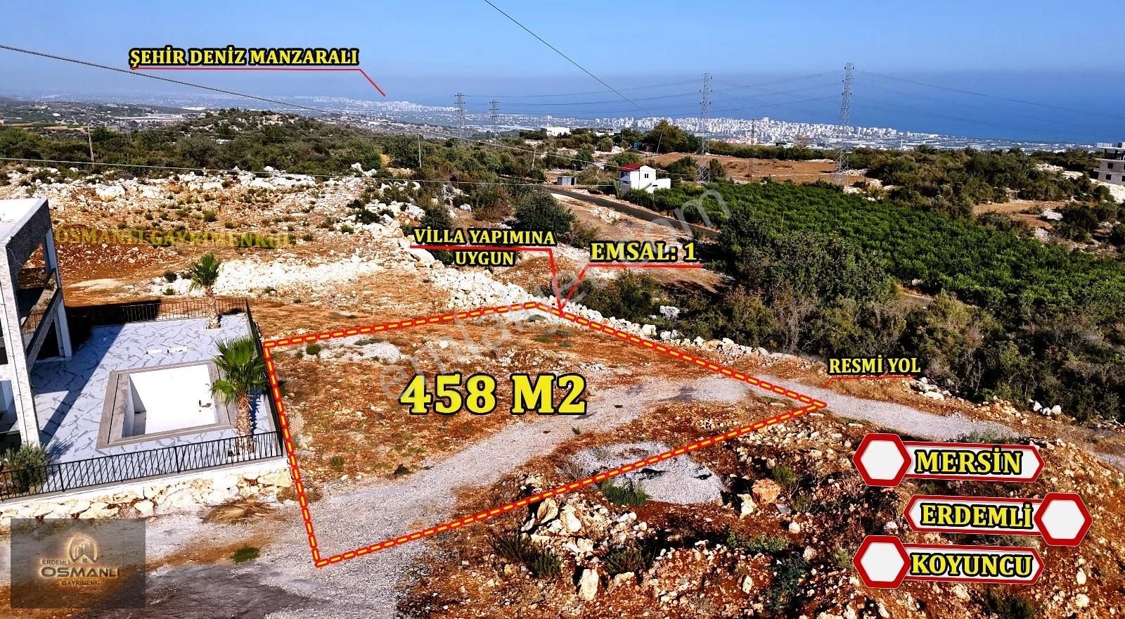 Erdemli Koyuncuda Villa İmarlı Deniz Manzaralı Arsa - Görsel 8