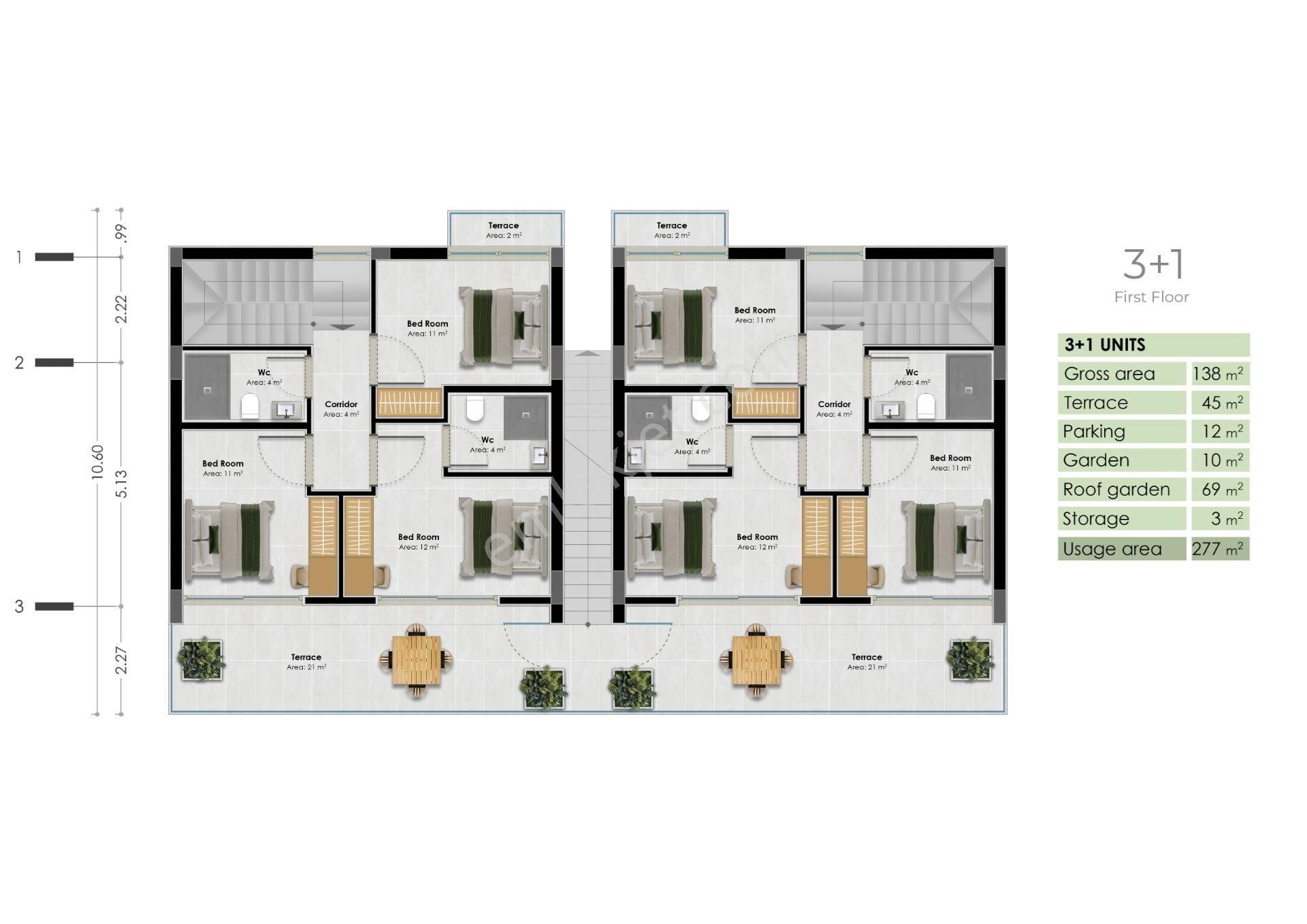 Kıbrıs, Girne, Esentepe %35 Peşin 24 Ay Vade 107m2 Penthouse - Görsel 21