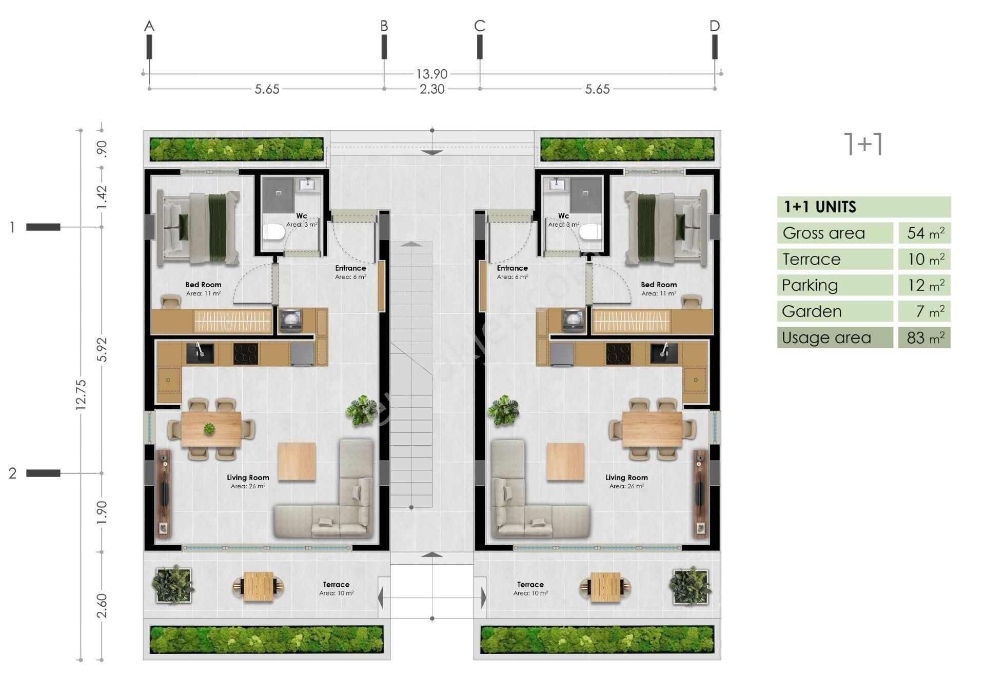 Kıbrıs, Girne, Esentepe %35 Peşin 24 Ay Vade 107m2 Penthouse - Görsel 25