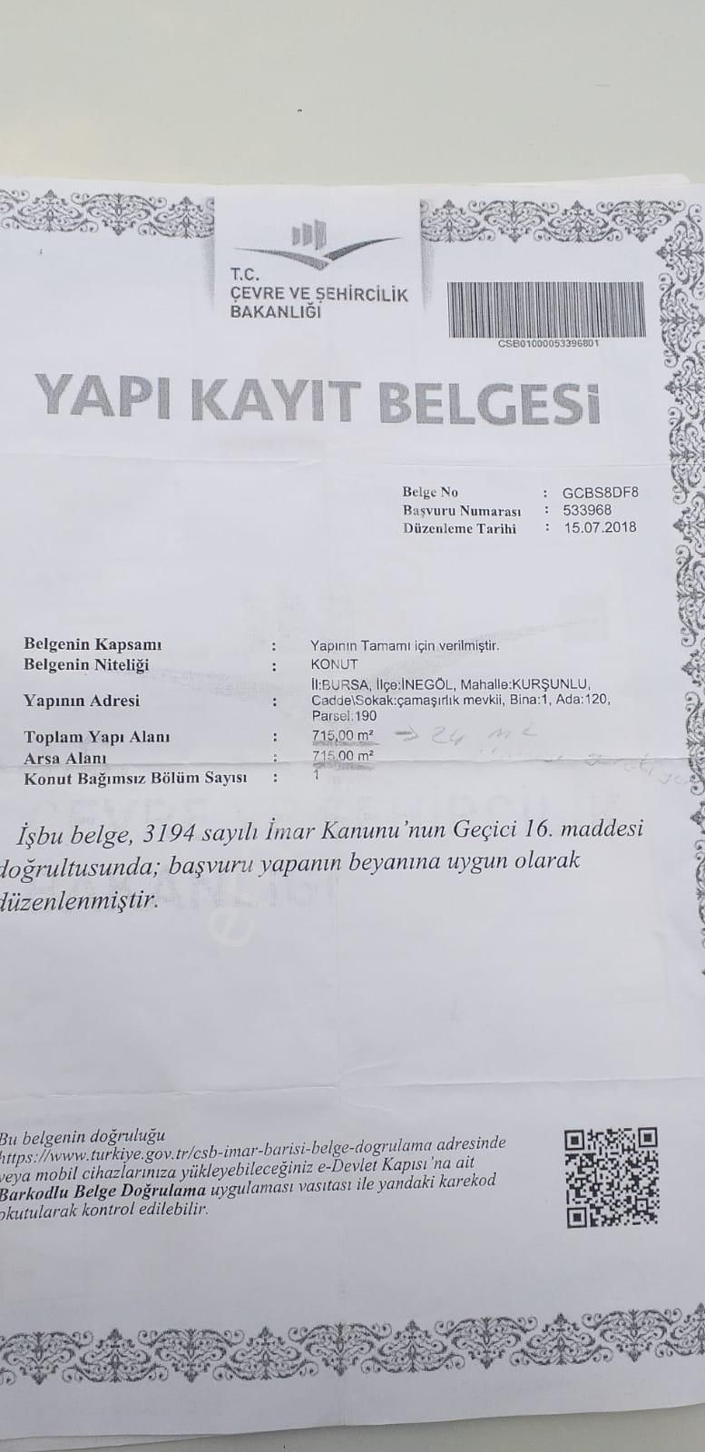 Bursa İnegöl Kurşunlu Da Yapı Kayıt Belgeli Hobi Bahçesi - Görsel 5