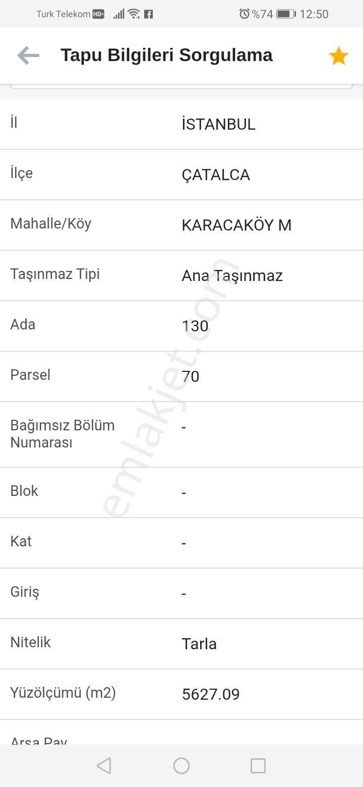 Aciliyetten Dolayı Çatalca'daki Yerlerim Satılık. - Görsel 3