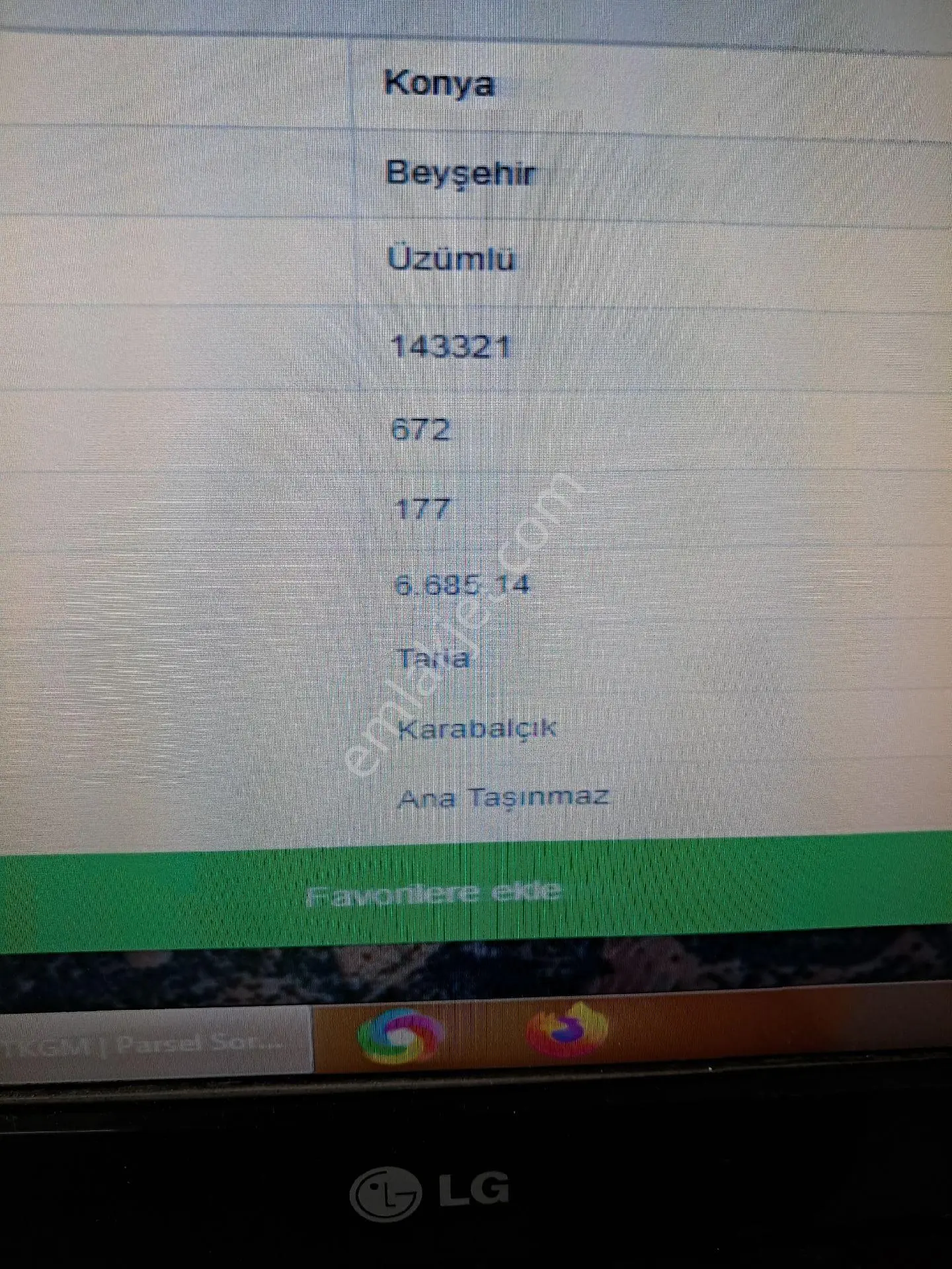 Konya Beyşehir Üzümlü Mahallesinde 6685m Yola Sıfır Tarla Satılıktır