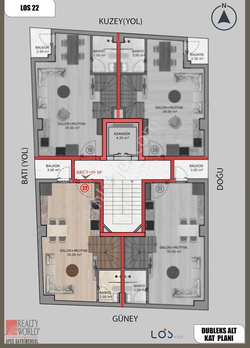 Muratpaşa Güvenlik'te Fırsat Proje Daire 2+1 Ayrı Mutfaklı - Görsel 7