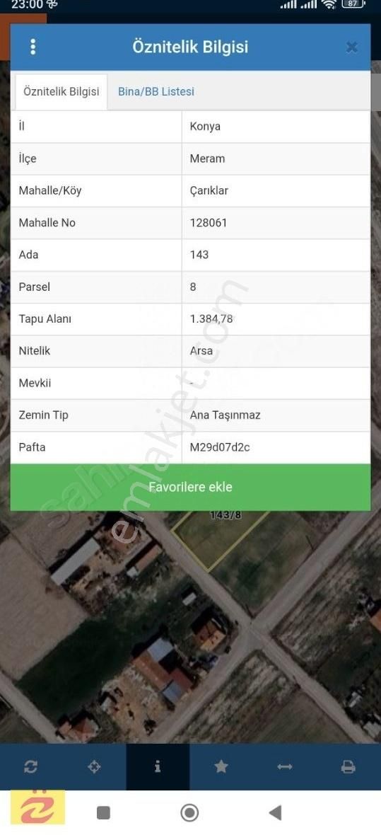 Meram Çarıklarda Müstakil İmarlı Arsa