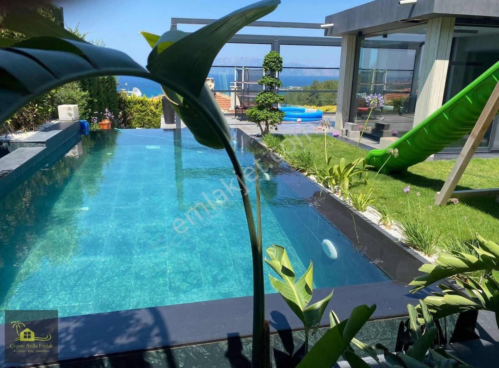 Çeşme'de Ful Deniz Manzaralı Ultralüx Havuzlu Müstakil Villa - Görsel 10