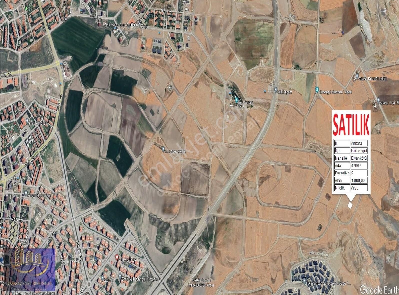 Elvankent Oğuzlarda 10 Kat 0.40 Emsal 2 Köşe Parselde 602m² Arsa - Görsel 6