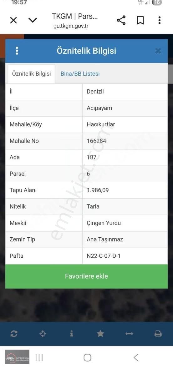 Denizli Acıpayam Hacıkurtlar Fırsat Tarla - Görsel 2