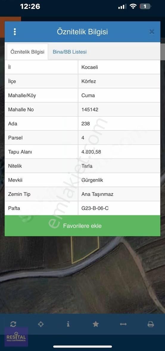 Kocaeli/körfez/cuma Köy 4890 M2 Tarla - Görsel 2