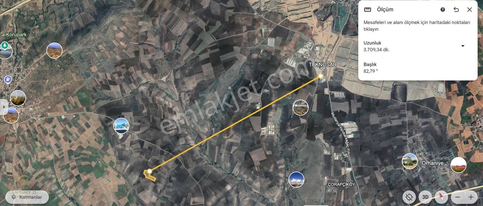 Century21 Ewa'dan Karacabey Karakoca 16750m2 Satılık Tarla - Görsel 3