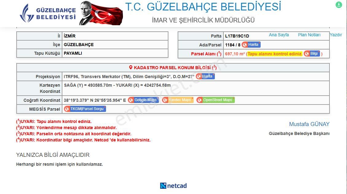 Güzelbahçe Payamlı Köyünde’ Köy İçi İmarlı Arsa - Görsel 27
