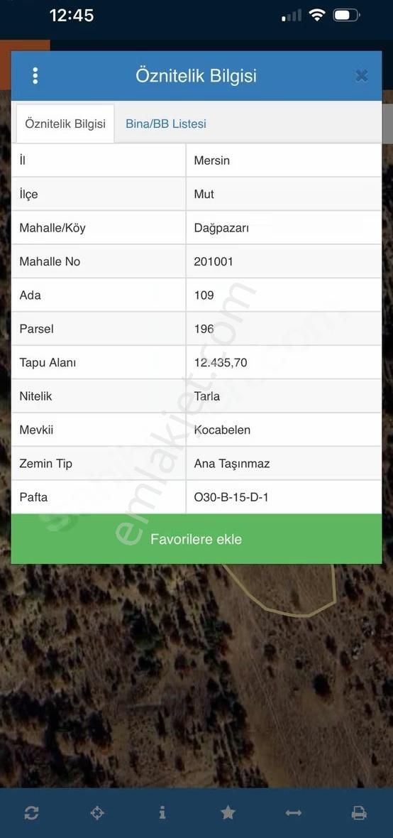 Mut Dağpazarı Satılık Tarla Toraman Gayrimenkul - Görsel 2