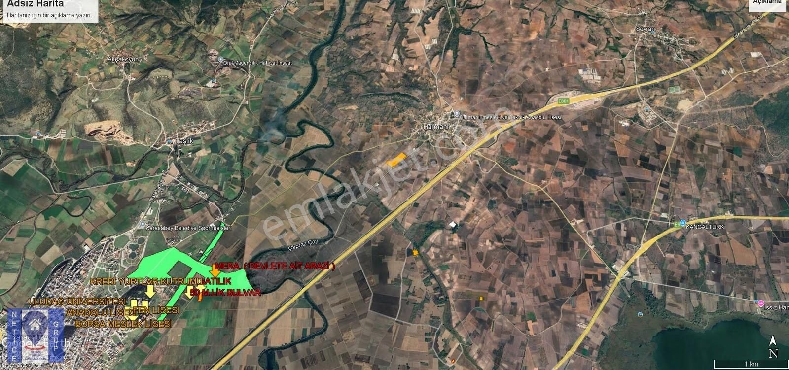 Harmanlı Mh.de Resmi Yola Geniş Cepheli,birçok İşkoluna Uygun.