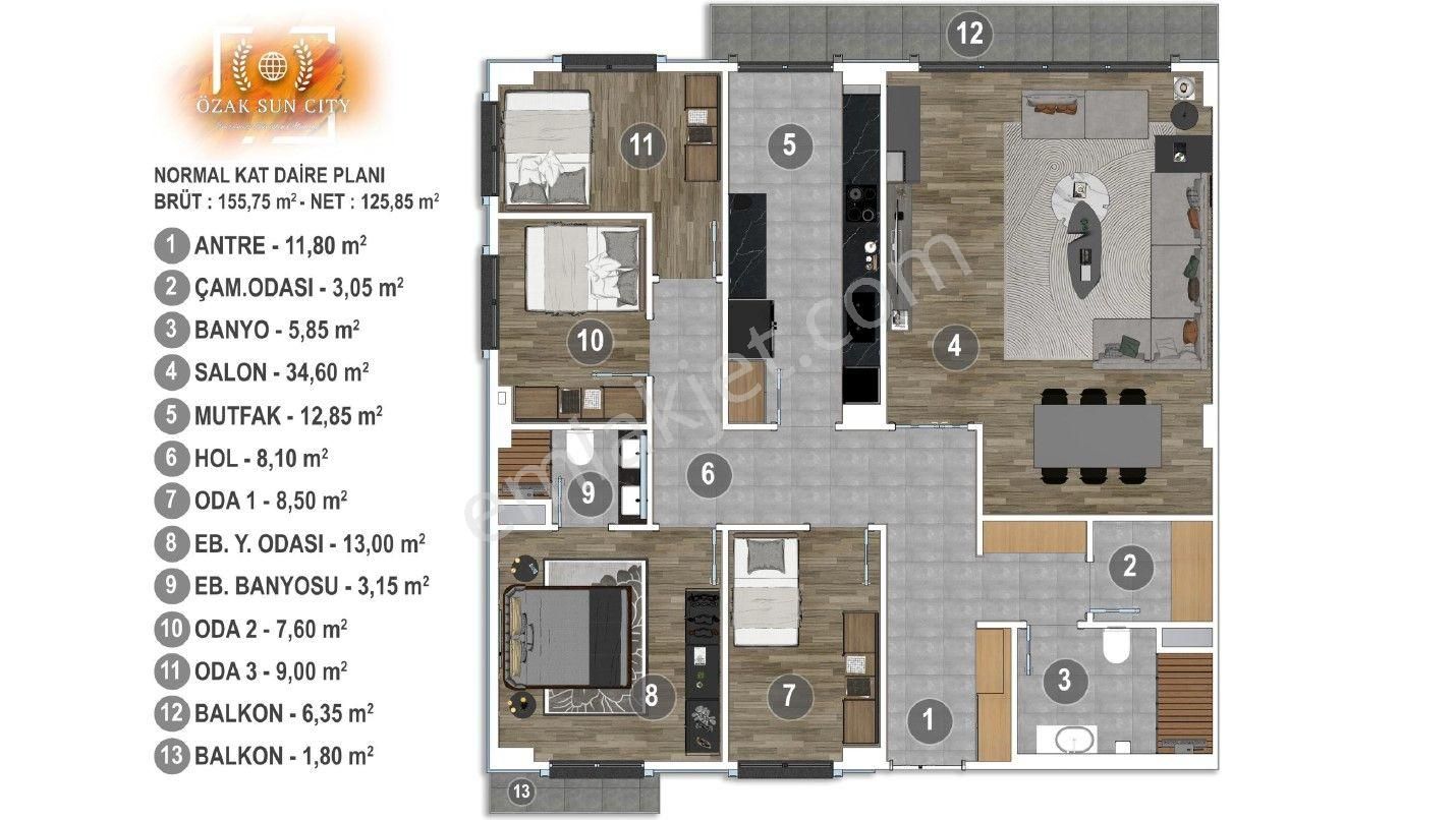 Goldhouse Dan Satılık Sıfır Kayaşehir Site İçi 4+1 Lüks Daire - Görsel 19