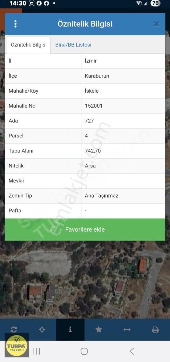 Turpa Taşdemir Den Satılık Karaburun İskele 742 M2 Müstakil Arsa - Görsel 4
