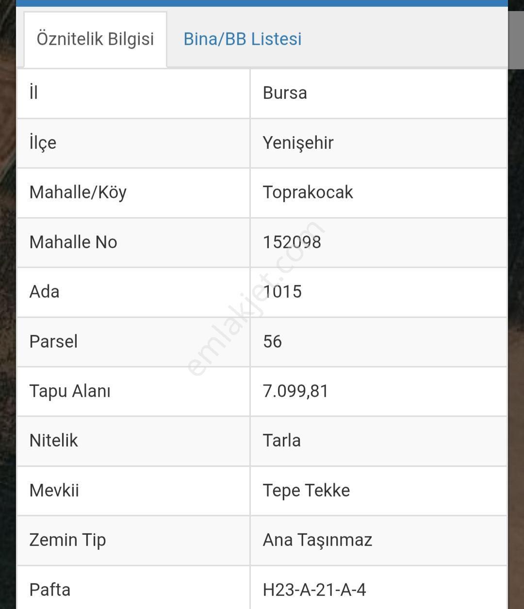 Ena Group Bursa Yenişehir Toprakocak'ta 7100 M2 Satılık Tarla - Görsel 2