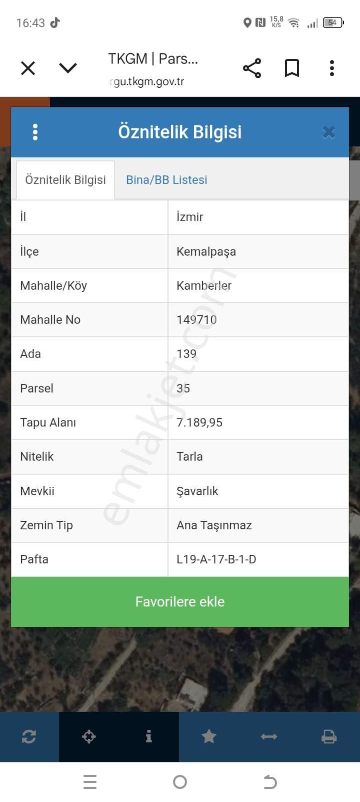 Acil Satılık Tarla - İzmir Kemalpaşa