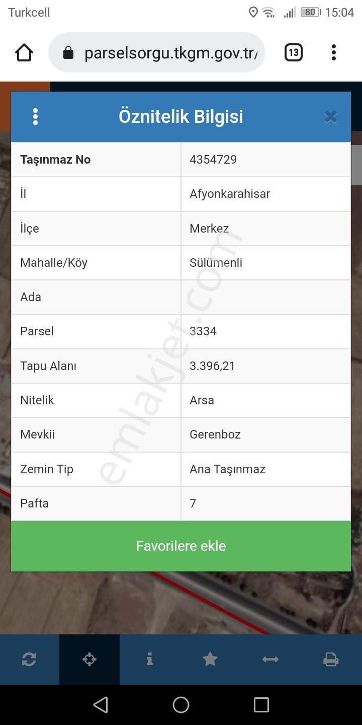 Afyon Tezcan Emlaktan Sülümenlide Sanayi Akaryakıt Ruhsatlı Arsa