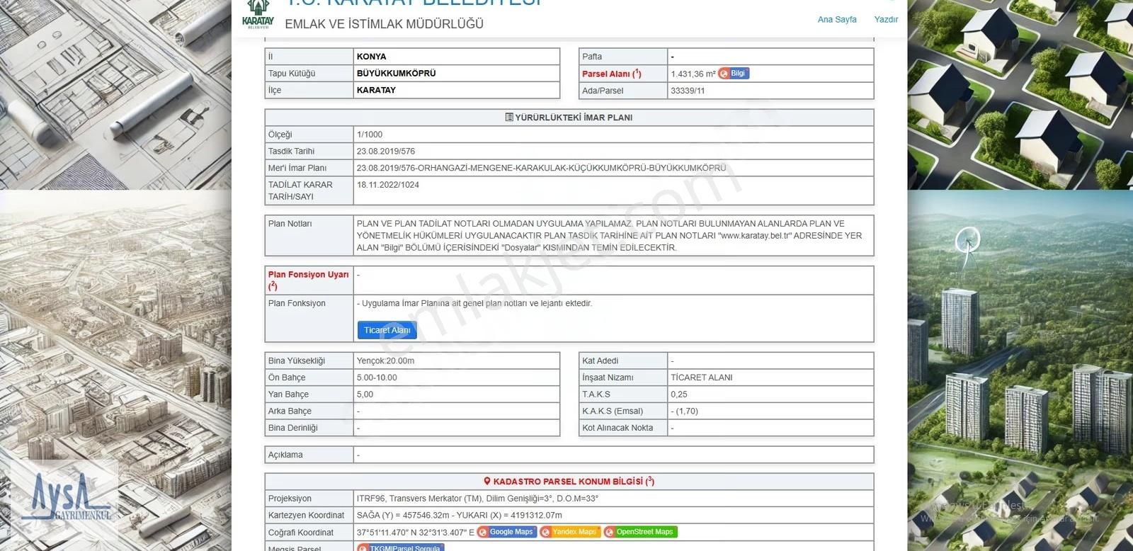 Aysa'dan Mengene Caddesi Üzeri 84 M2 Satılık Ticari Arsa Hissesi - Görsel 22
