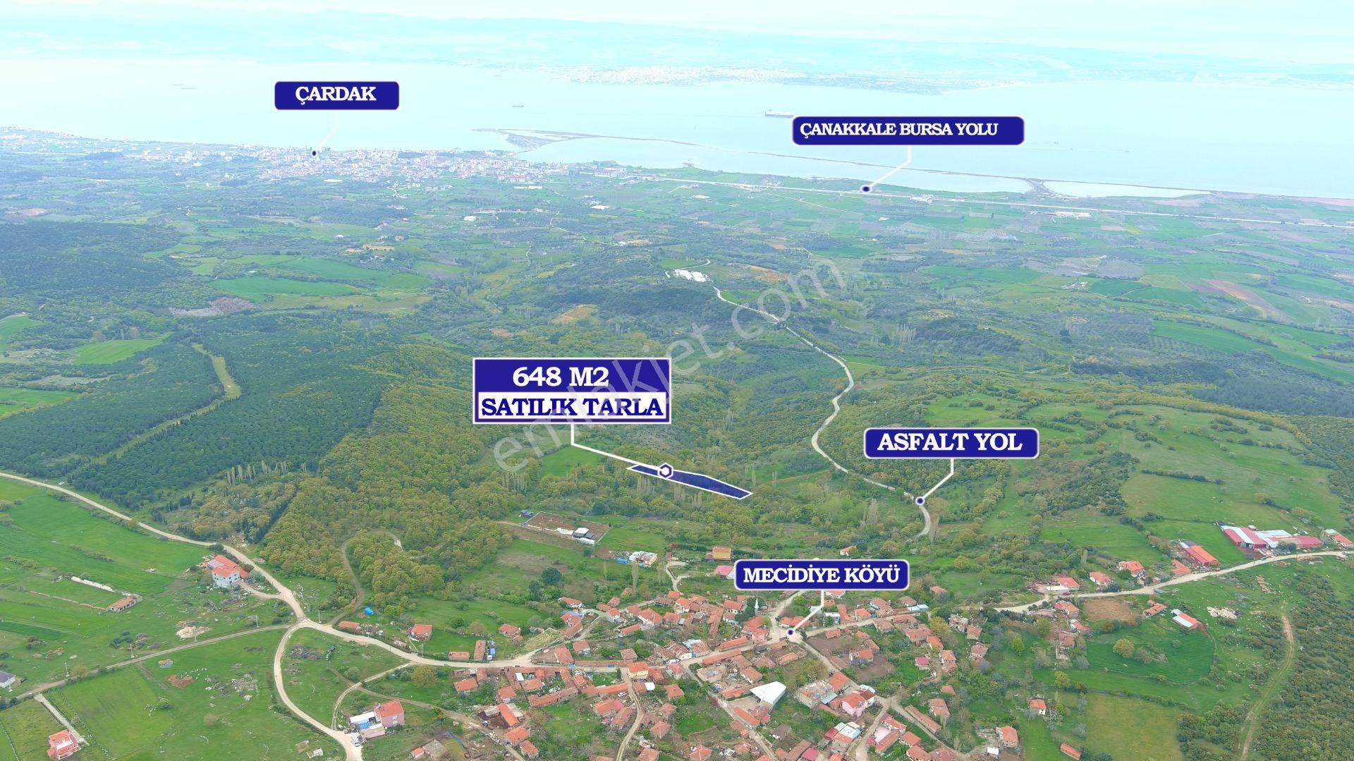 Çanakkale Mecidiyede Boğaz Manzaralı Satılık İki Adet Tarla