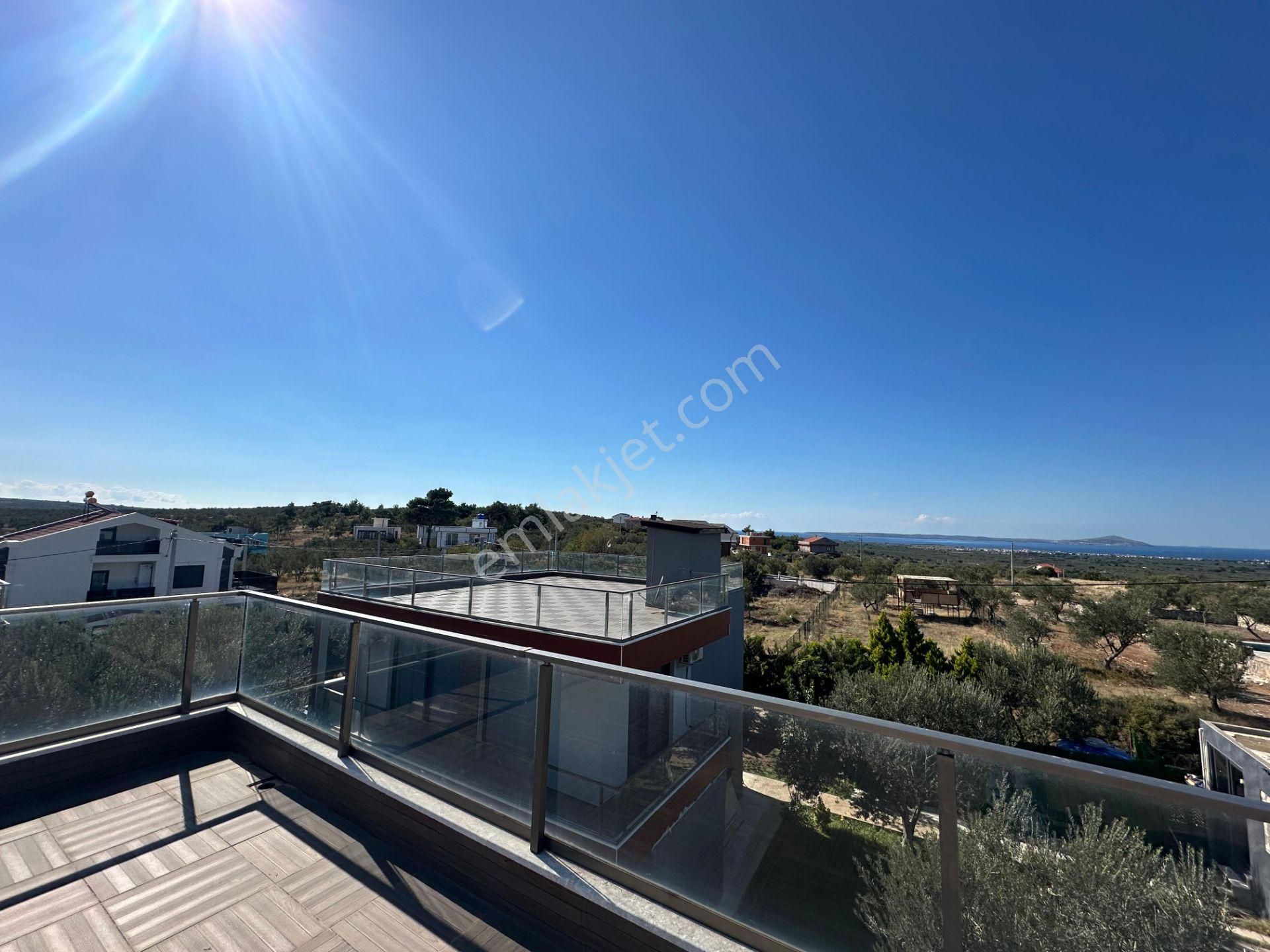 Çanakkale Geyikli'de Deniz Manzaralı, Bahçeli Kiralık Villa! - Görsel 32