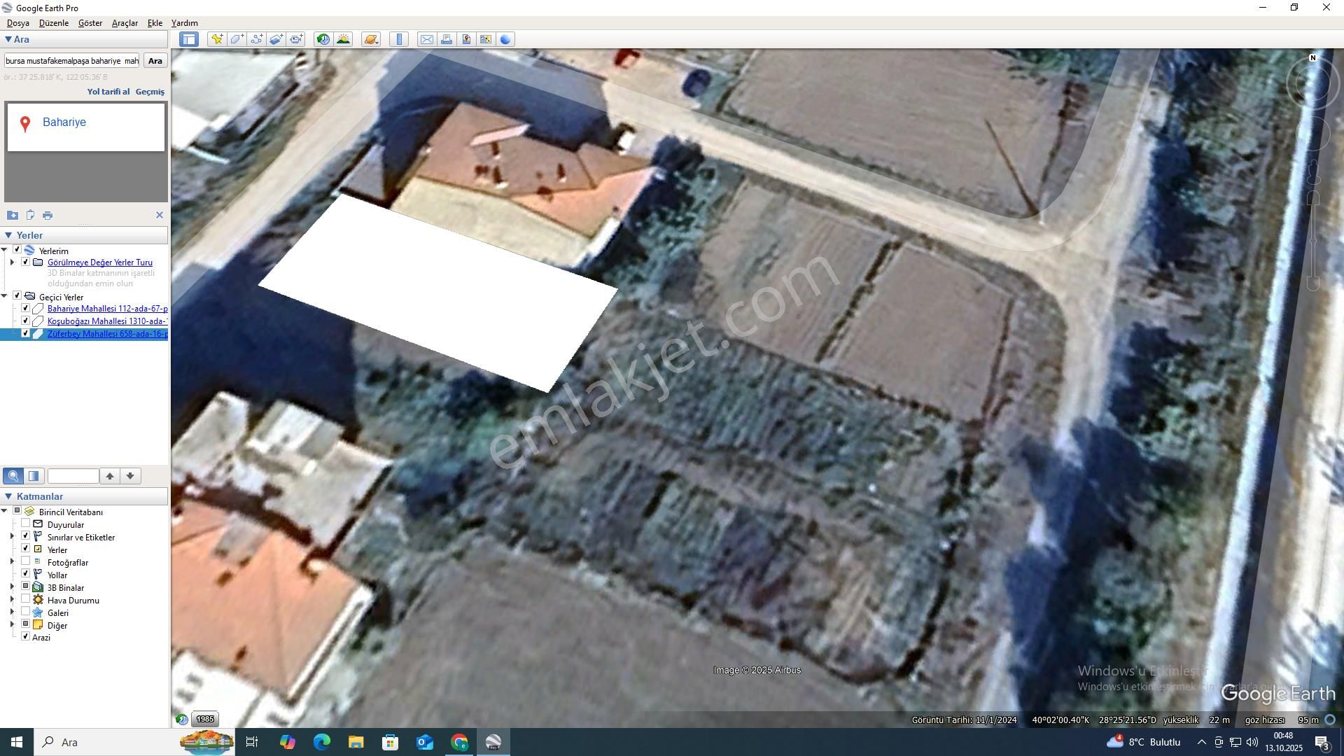 Bursa Mustafakemalpaşa İlçe Merkezin De 360m2 4 Kat Konut İmarlı Arsa - Görsel 7