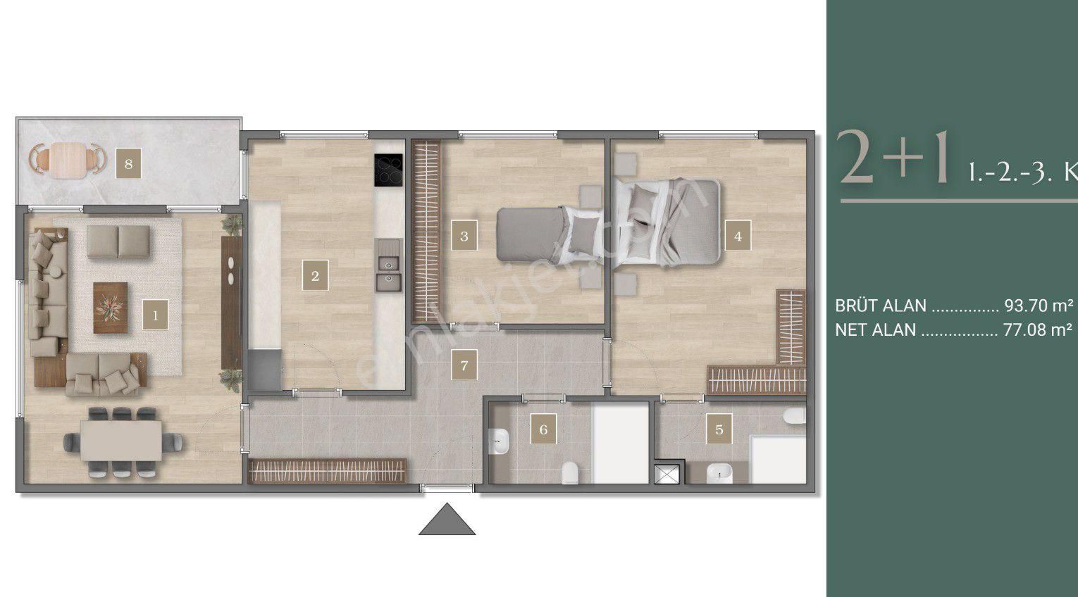 Muğla Akçaova Da Projeden Satılık Sıfır Daireler - Görsel 7