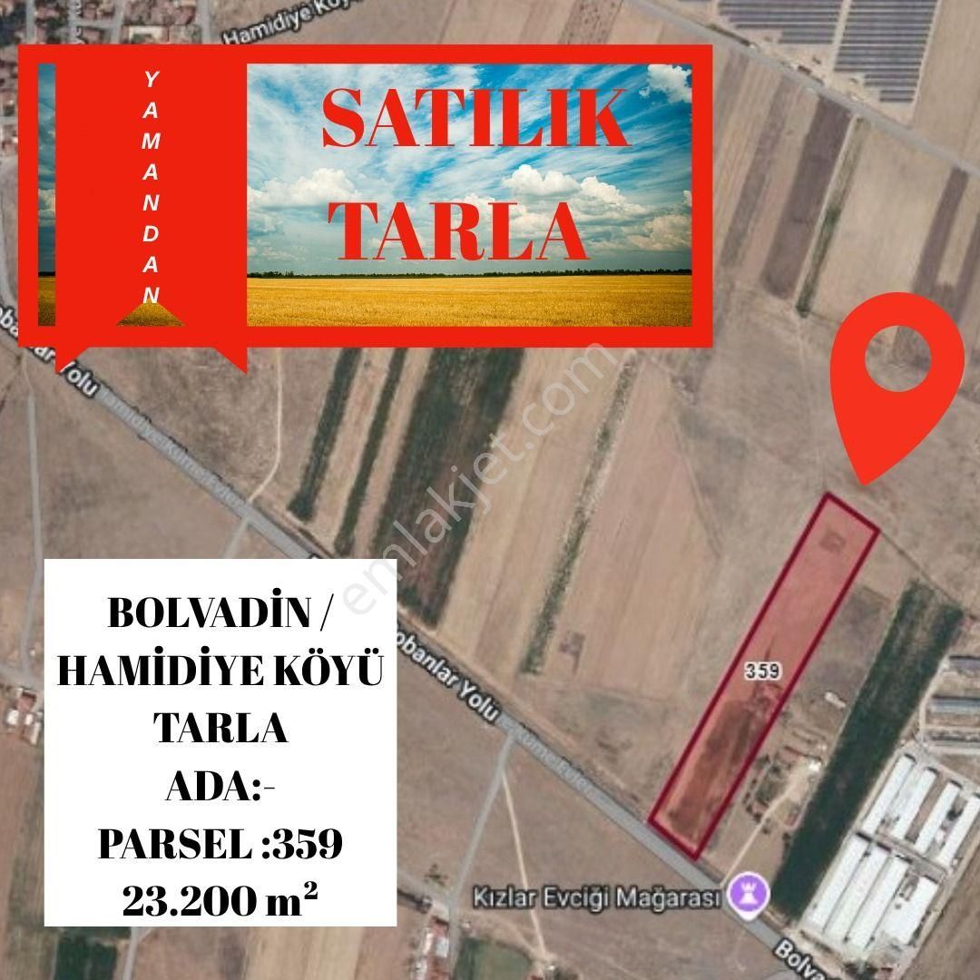 Yaman'dan Bolvadin Çobanlar Yolu Üzeri Satılık Tarla 18.608 M²