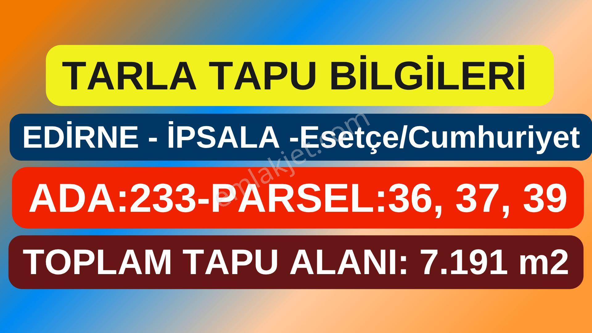 Edirne-ipsala-esetçe-satılık Arazi-imar, Yerleşime 200m-yolkenarı-içinden Su Hattı Geçmekte-tek Tapu - Görsel 12