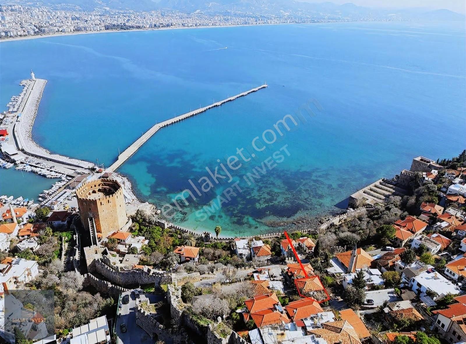 Alanya Tophanede Satılık 124m2 Arsa Ve Kargır Ev - Görsel 2