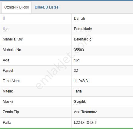 Bakan Gm'den Pamukkale Belenardıç Mah.de Satılık Tarlalar - Görsel 3