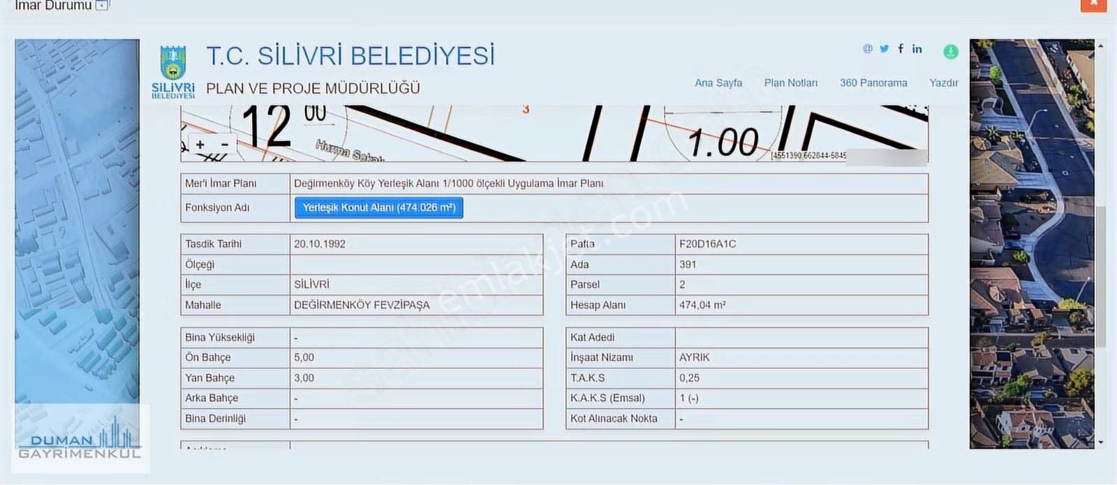 Silivri Değirmenköy Merkezde 8dairelik Konut İmarlı 475m2müstakil Parsel - Görsel 5