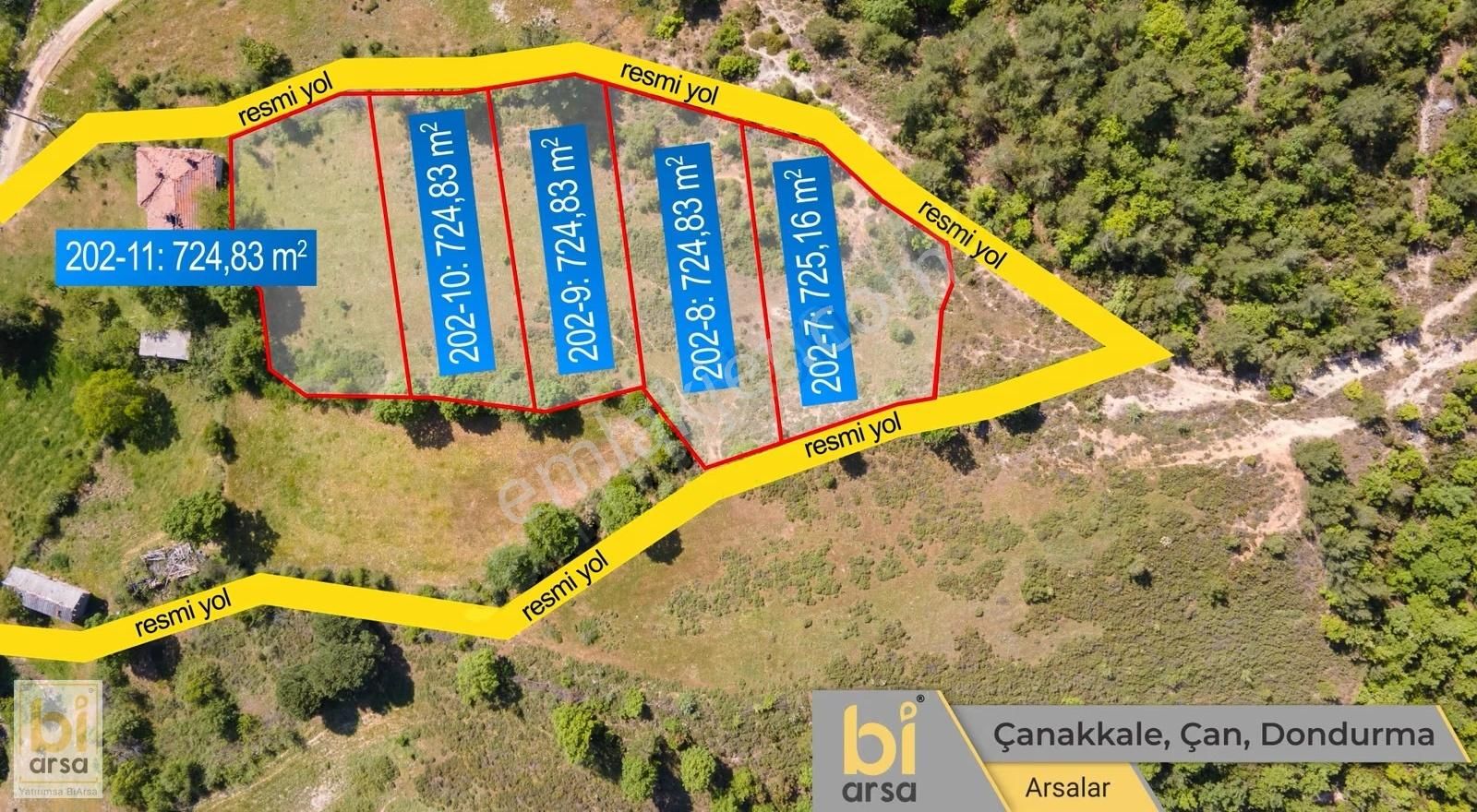 Çanakkale Çan Dondurma Yeni Otoban Güzergahı 725 M² İmarlı Arsa - Görsel 24