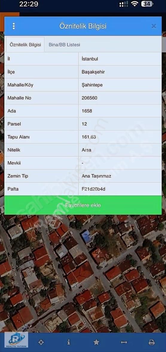 Başakşehir Şahintepede Satılık 162 M2 Arsa