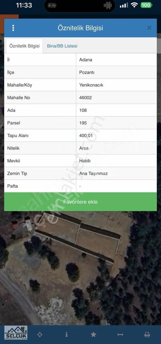 Pozantı Selçuk Emlaktan Hatıllı Mev. İmarlı Satılık Arsa