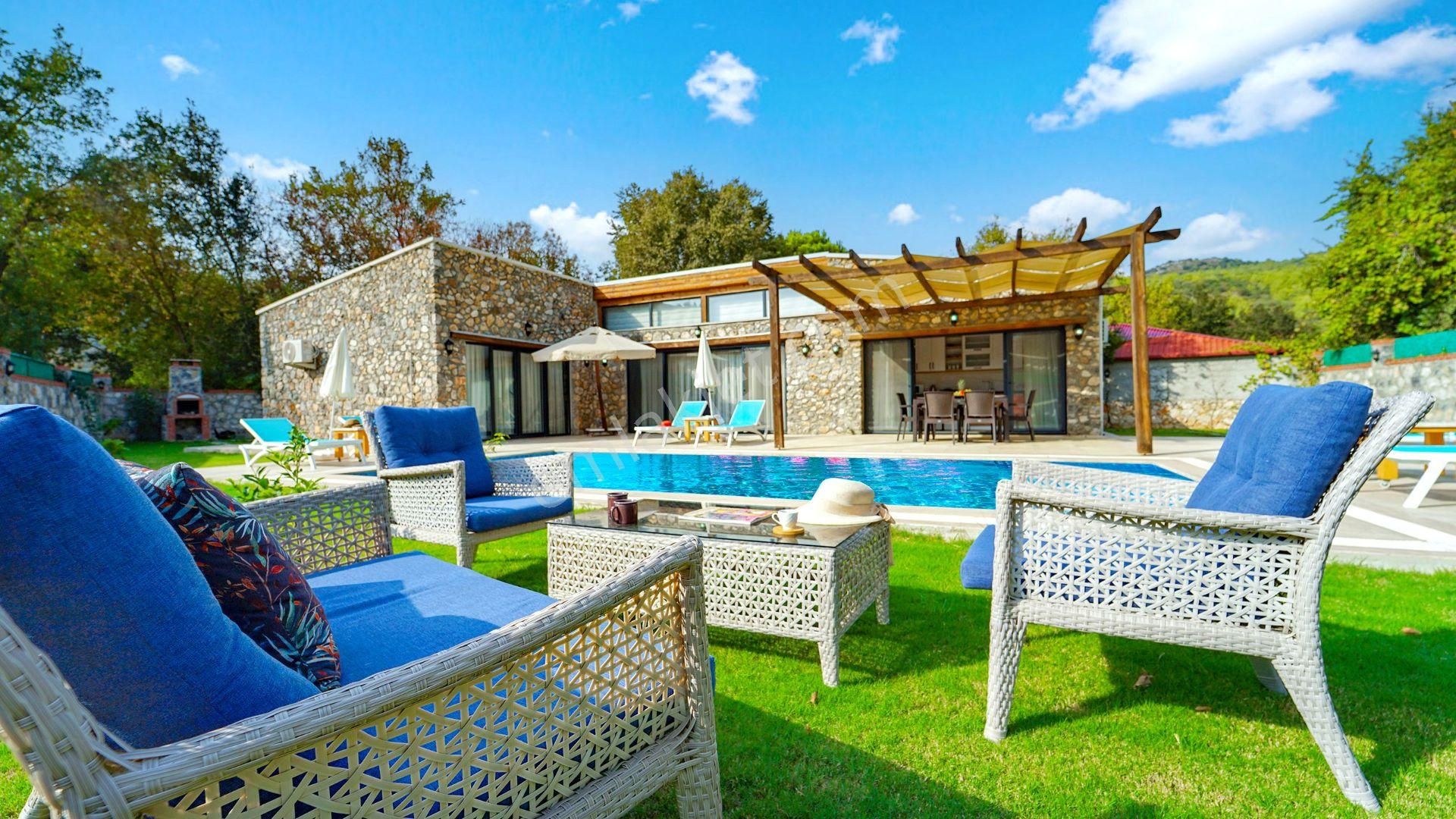 Kayaköy'de 980 M2 Arsa Paylı Satılık Rustik Taş Villa - Görsel 19