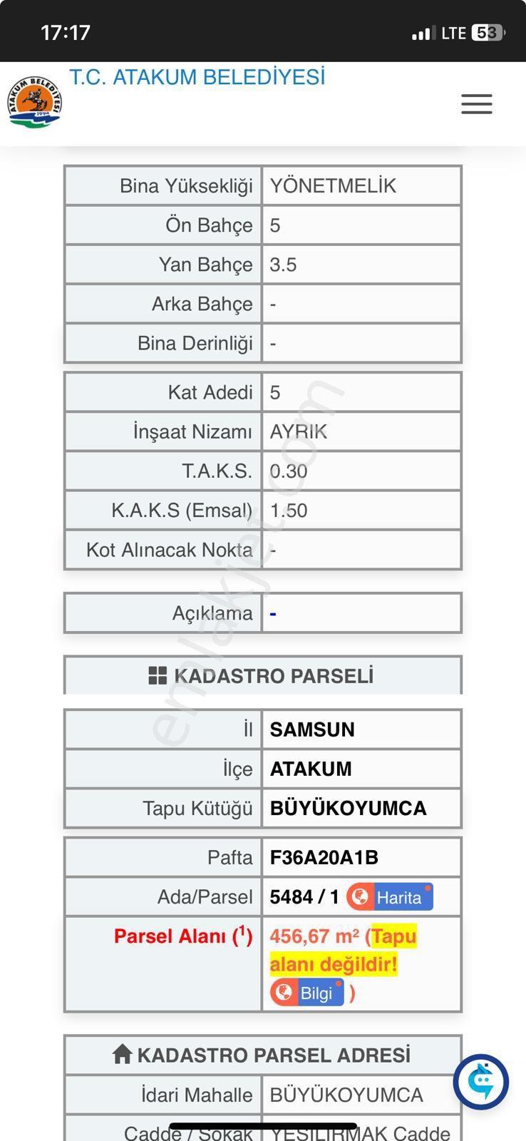 Samsun Atakum Büyük Oyumcada Satılık Arsa - Görsel 6