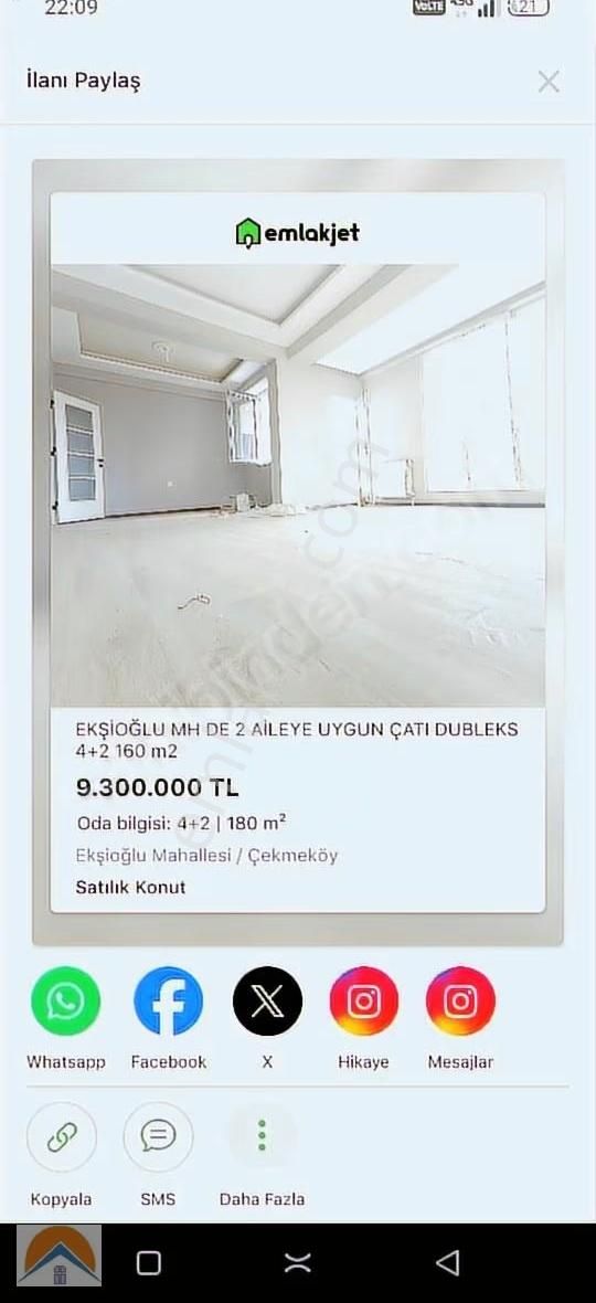 Ekşioğlu Mh.de 2 Aileye Uygun 4+2 Sınırsız Kredili Çatı Dubleks - Görsel 8