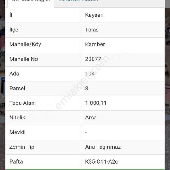 Pn Gay Talas Kamber Mah.. 1001 M Cadde Üzeri Villa Parseli..