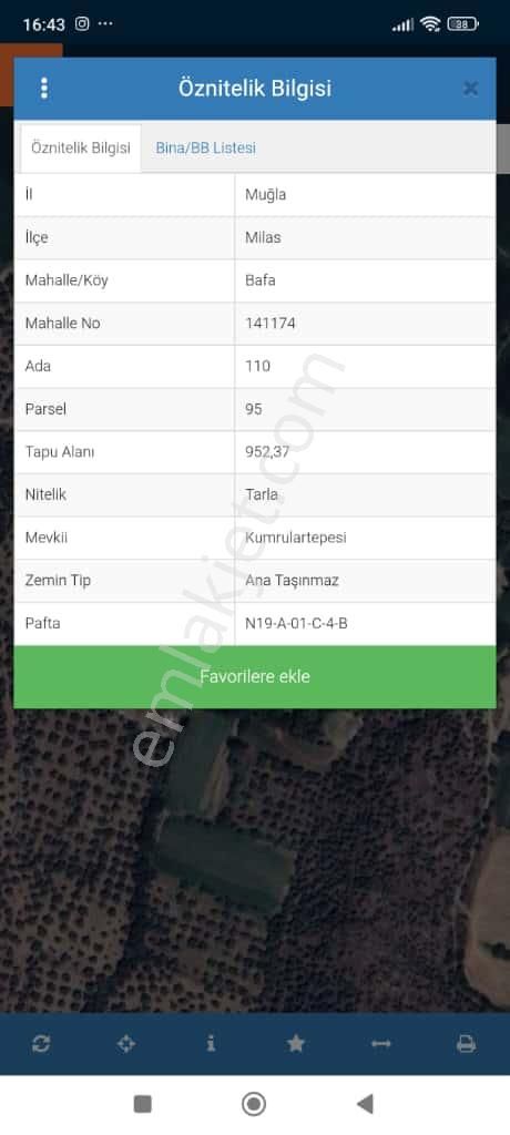 Muğla Milas Bafa Da Satılık 952 Metrekare Tarla - Görsel 2