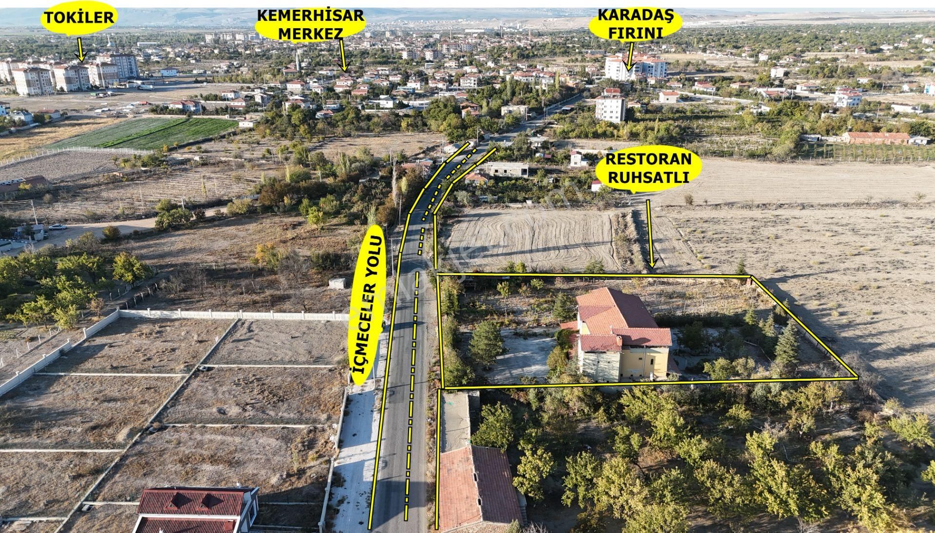 E.gökal Kemerhisar İçmeceler Yolu 3.838m2 Restoran Ruhsatlı Arsa