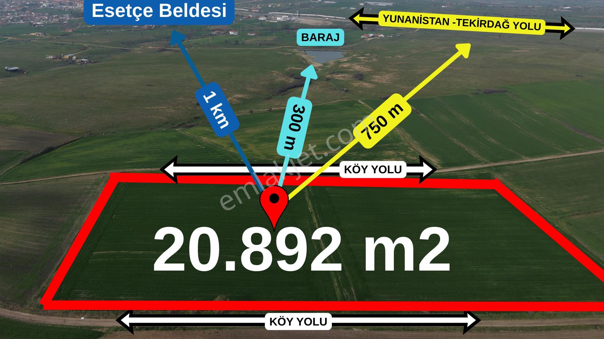 Edirne-ipsala-esetçe-satılık Arazi-ana Yola Ve Yerleşime 1 Km-tek Tapu