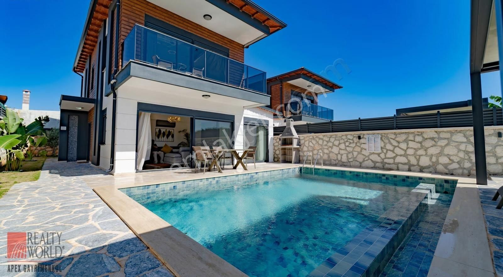 Kaş Çukurbağda İskanlı, Turizm Ruhsatlı, Sıfır Müstakil Villa