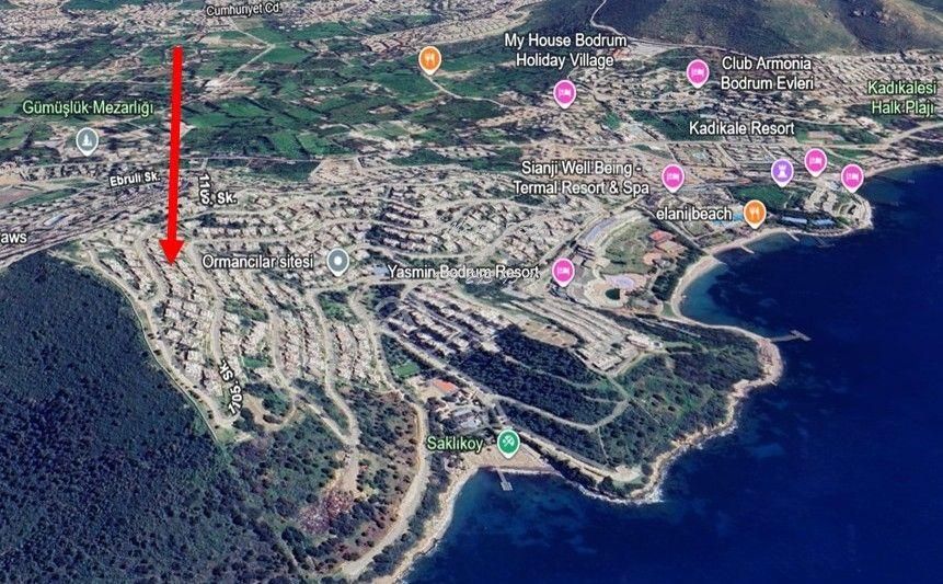 Bodrum Kadıkalesi Deniz Manzaralı, Bahçeli 3+1/ 160 M2 Arsa Payı - Görsel 10