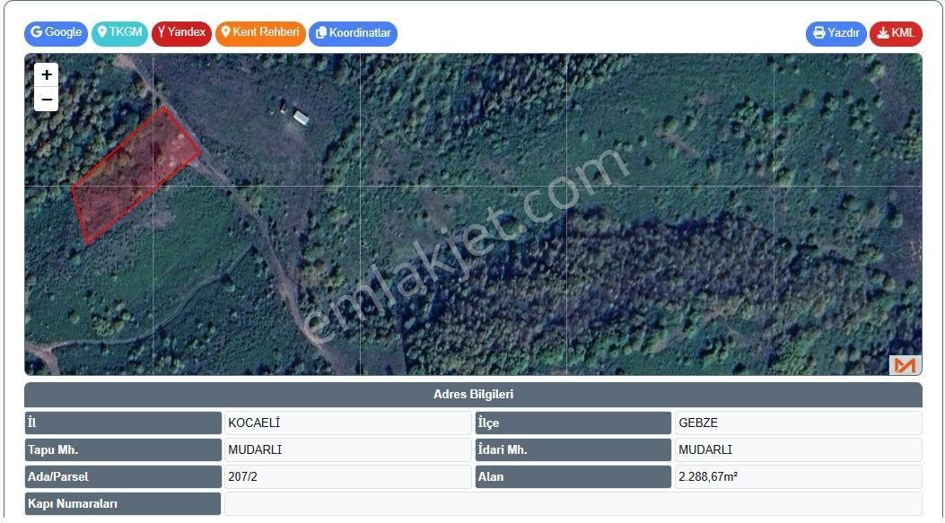 Gebze Mudarlı'da 2300 M2 Müstakil Tapulu Satılık Tarla - Görsel 3