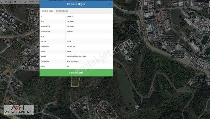 Serdivan Esentepe De İmarın Hemen Yanında 16500 M2 Değerli Tarla - Görsel 4