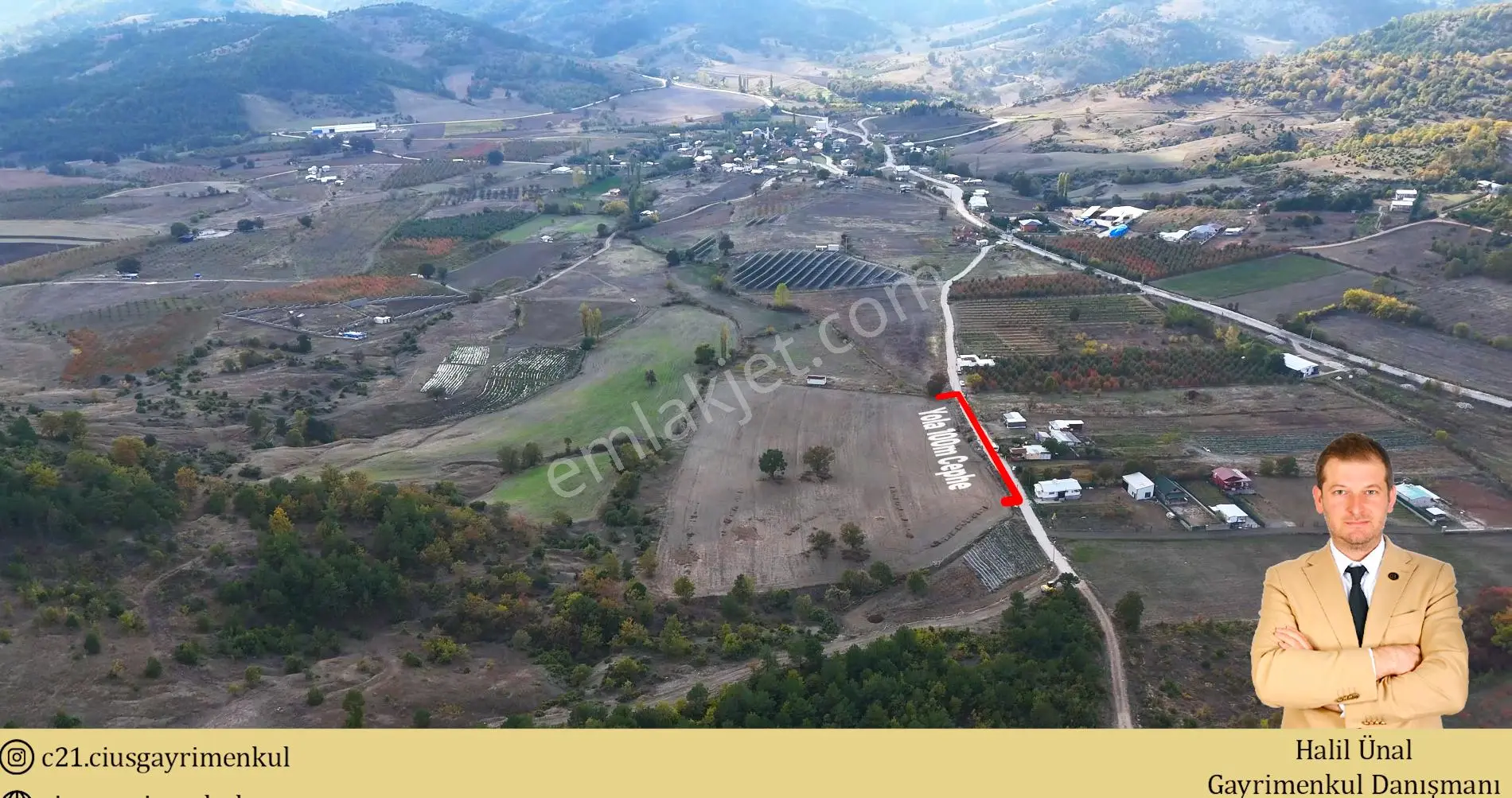 C21 Cius; Gürsu Ericek Köyü Kadastro Yola Cephe 13.214m² Satılık Tarla - Görsel 2
