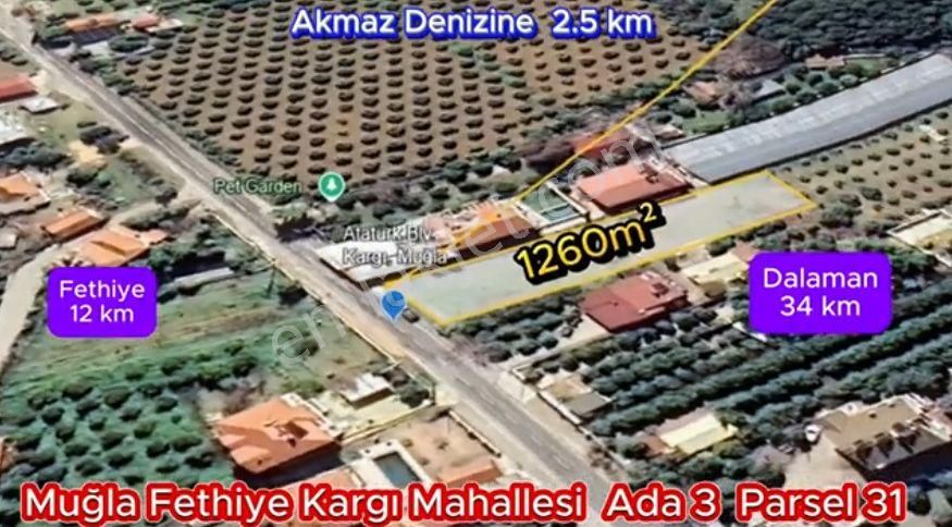 Fethiye Kargı’da 1322 M² Tek Tapu Arsa – Gelişim Bölgesinde Uzun Vadeli Yatırım - Görsel 3
