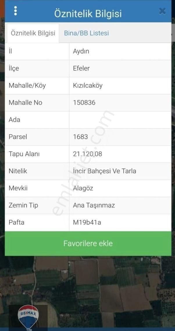 Aydın Kızıcaköy Mah. 21.120 M2 Satılık Tarla İncir Bahçesi